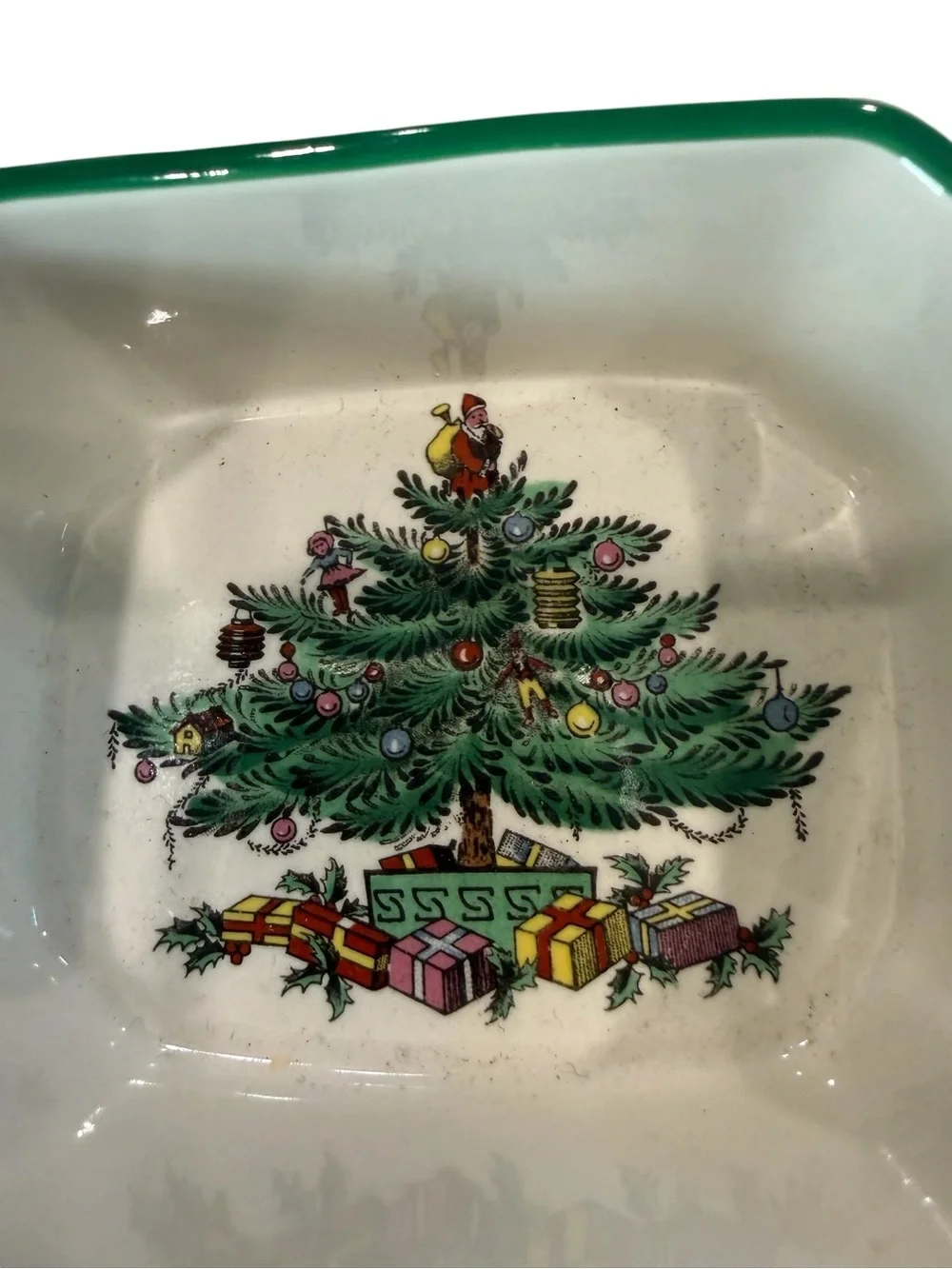 Spode Small Candy Nut or Sweetener Dish Made in England Christmas Tree  Pattern
